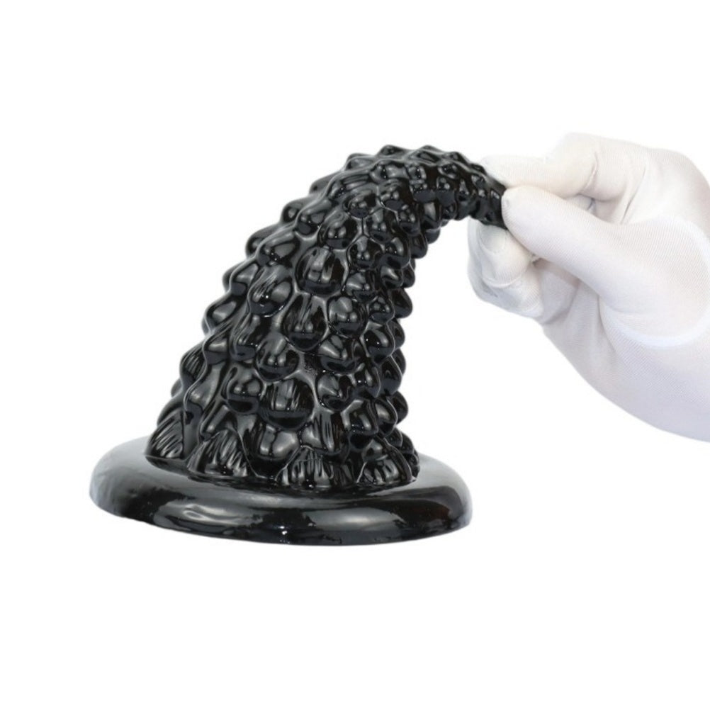Sentinel Conical Butt Plug – Scaled Texture, 650g Obsidian Silicone, Fisting Expansion | Domlust