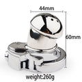 Mushroom Head Metal Chastity Cage – Fully Enclosed with Internal Lock & Adjustable Ring