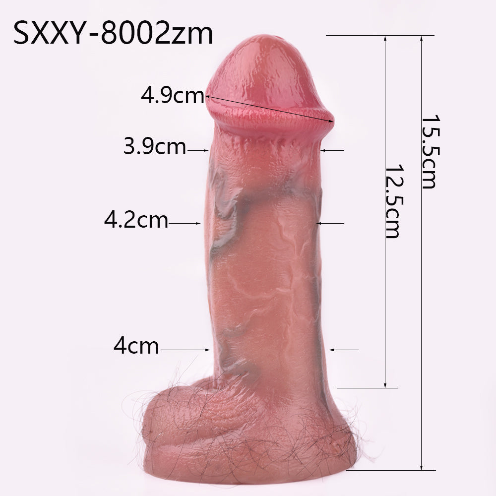 Lifelike Public Hair Dildo - Dual Density Silicone Realistic Dildo Women Masturbator Sex Toys