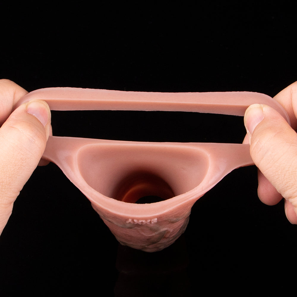 Silicone Life Size Cock Sleeve - 6-inch Penis Sheath Enlarger Cockring Sex Toys for Men