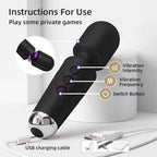 Chastity Vibrator Magic Wand – 8 Speeds, 20 Patterns, Waterproof & Rechargeable
