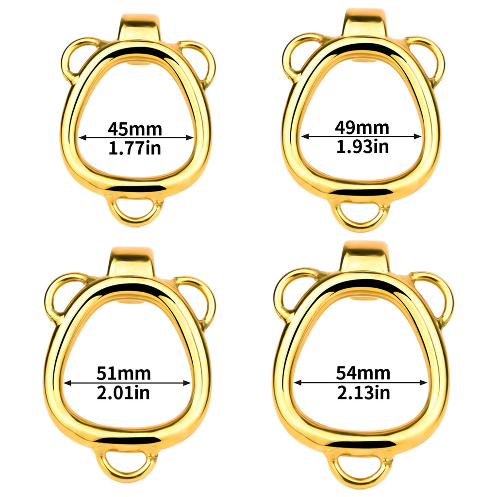 Small Gold Shell-Shaped Chastity Cage-RING Accessory K11