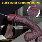 9-Inch Black Squirting Dildo – Dual-Density Ebony Silicone, Life-Size Replica | Domlust
