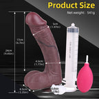 9-Inch Black Squirting Dildo – Dual-Density Ebony Silicone, Life-Size Replica | Domlust