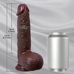 Domlust Ebony Squirting Dildo | Sliding Foreskin & Fake Cum | Premium Silicone