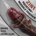 Domlust Ebony Squirting Dildo | Sliding Foreskin & Fake Cum | Premium Silicone