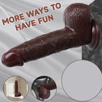 Domlust Ebony Squirting Dildo | Sliding Foreskin & Fake Cum | Premium Silicone
