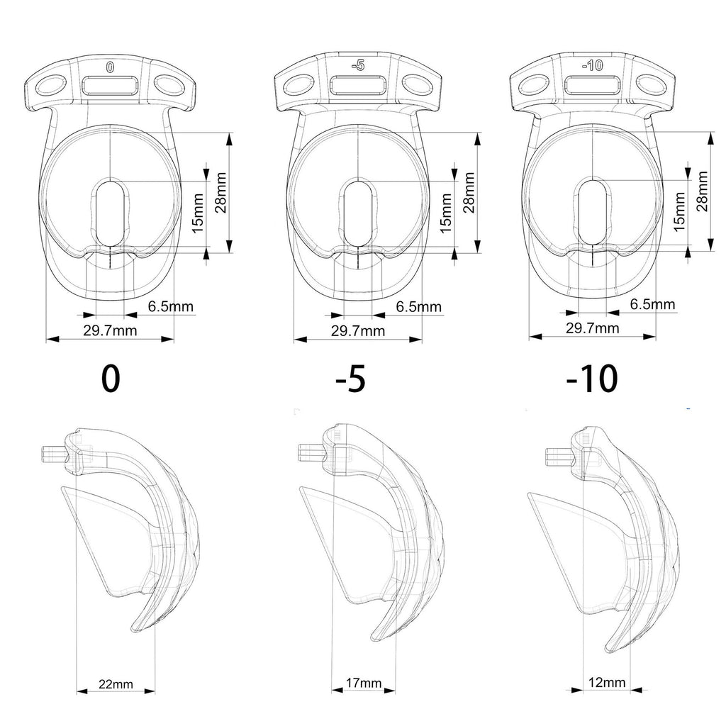 Realistic Vulva Shaped Chastity Cage Set – Pink & Black | Adjustable Flatness (-10 / -5 / 0) | 4 Progressive Ring Sizes