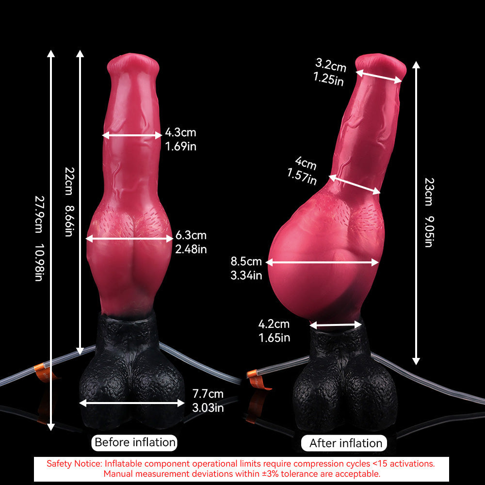 Squirting Dildo Inflatable Butt Plug - Blazing Flame Horsedildo Fantasy Female Masturbation