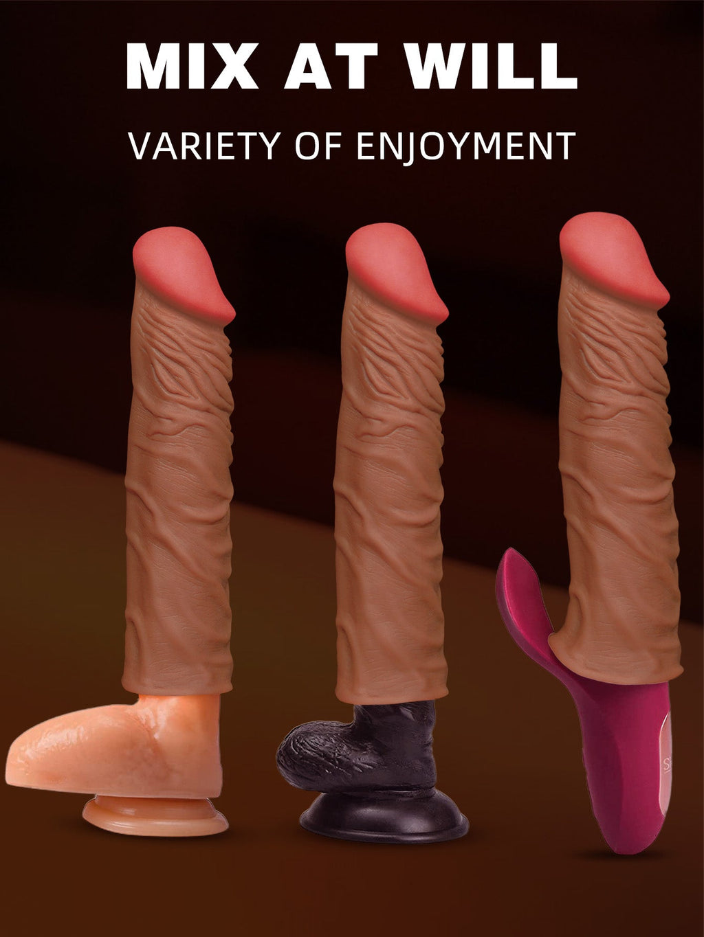 Realistic Cock Sleeve Condom Male Sex Toys - Life Size Penis Sheath Premium Enlarger
