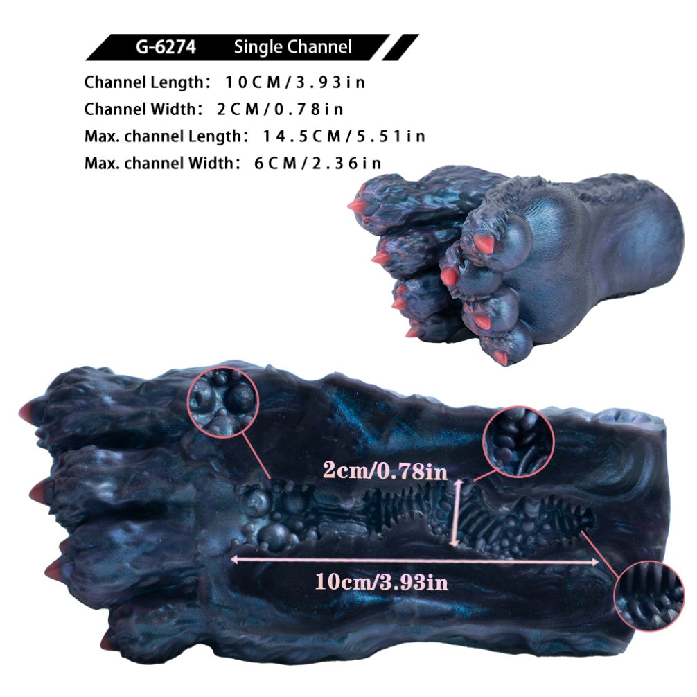 Dark Fantasy Beast Paw Silicone Pocket Pussy – Hidden Channel Claws for Men Blowjob Masturbation