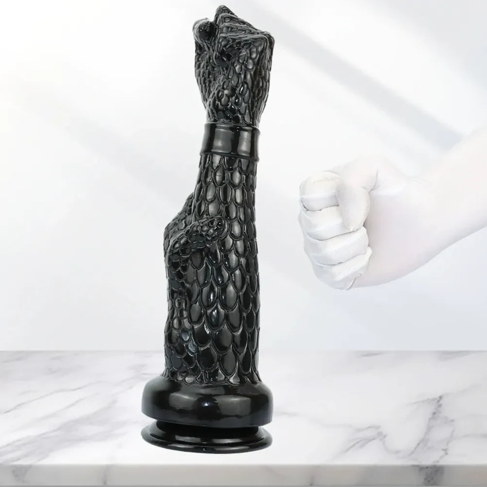 Domlust Dragon Arm Fist Dildo – 13" Black Silicone Creature Cock for Extreme Expansion