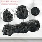 Domlust Dragon Arm Fist Dildo – 13" Black Silicone Creature Cock for Extreme Expansion