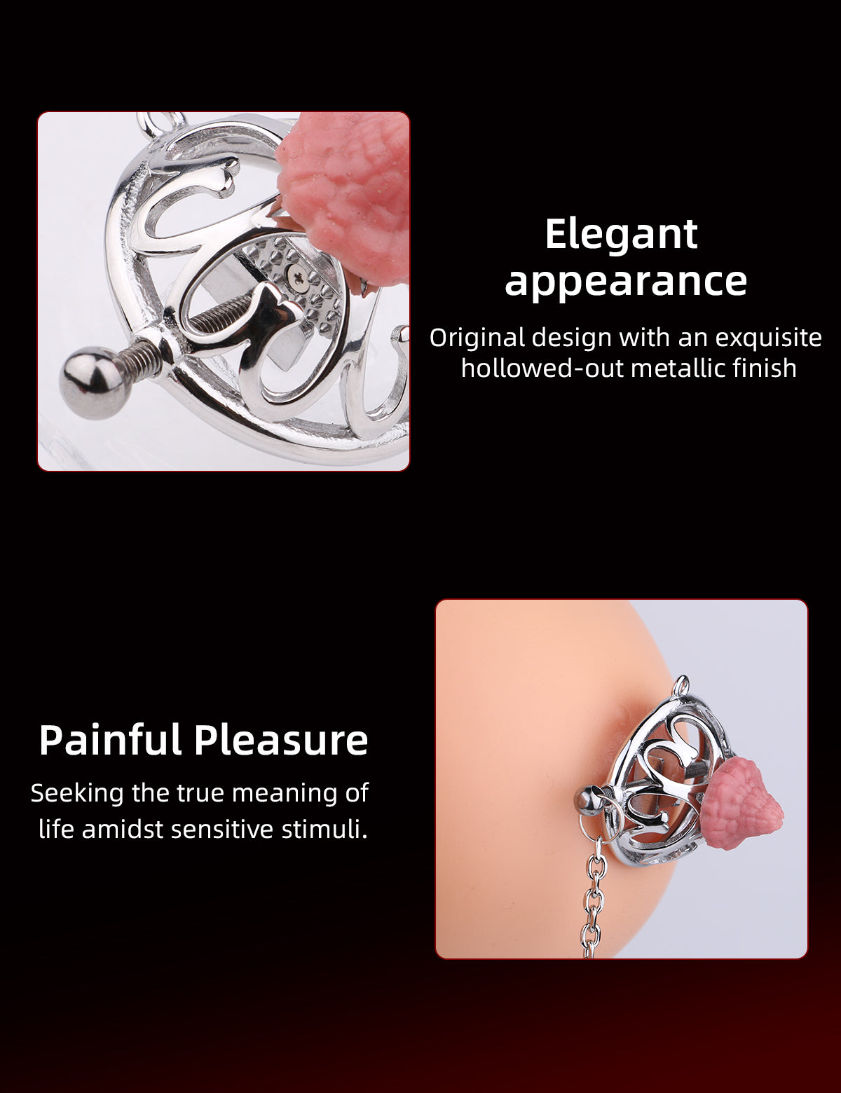 Premium 304 Stainless Steel Adjustable Nipple Clamps – Screw-Type Nipple Pinchers for Precise Stimulation