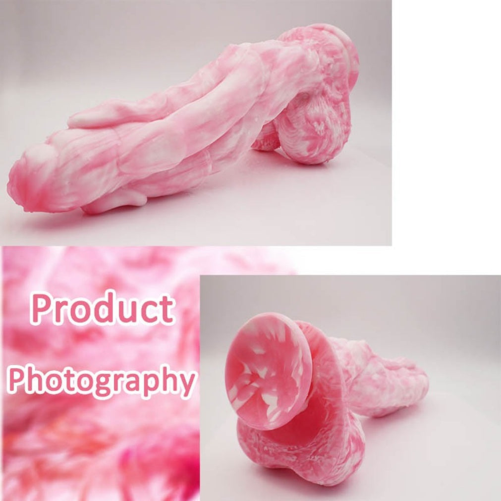 Dual Density Dragon Scale Dog Dildo – Huge Knotted Creature Cock Fantasy Silicone Dildo S/M/L | Domlust