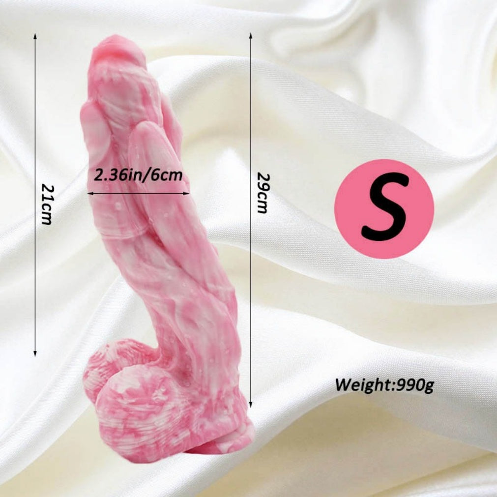 Dual Density Dragon Scale Dog Dildo – Huge Knotted Creature Cock Fantasy Silicone Dildo S/M/L | Domlust