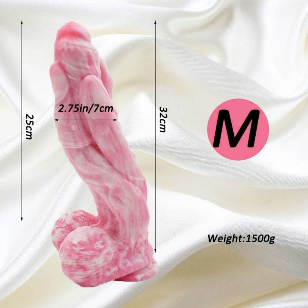 Dual Density Dragon Scale Dog Dildo – Huge Knotted Creature Cock Fantasy Silicone Dildo S/M/L | Domlust