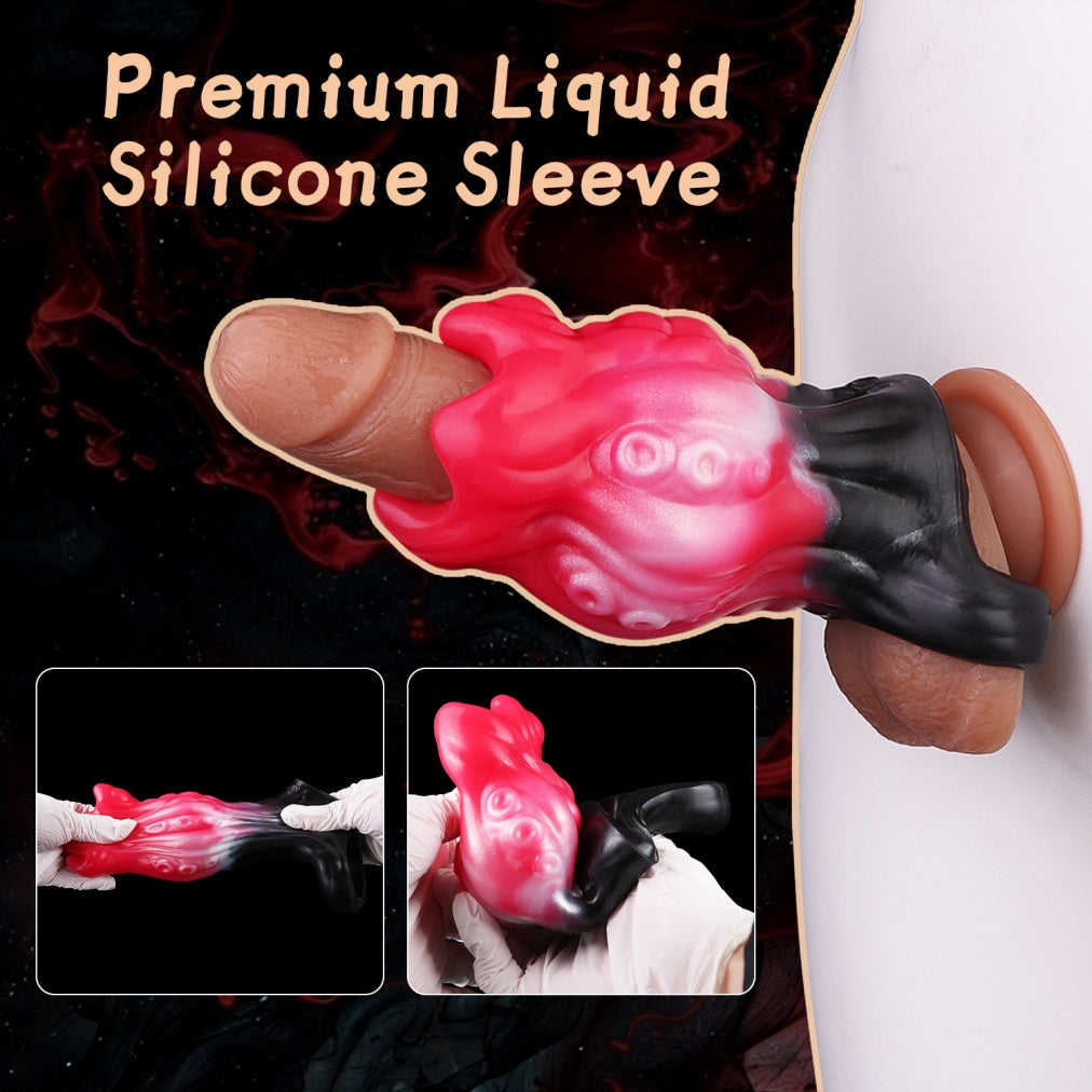 Kraken's Crown Penis Sleeve Extender - Premium Silicone Cocksleeve Enhanced Girth & Stamina