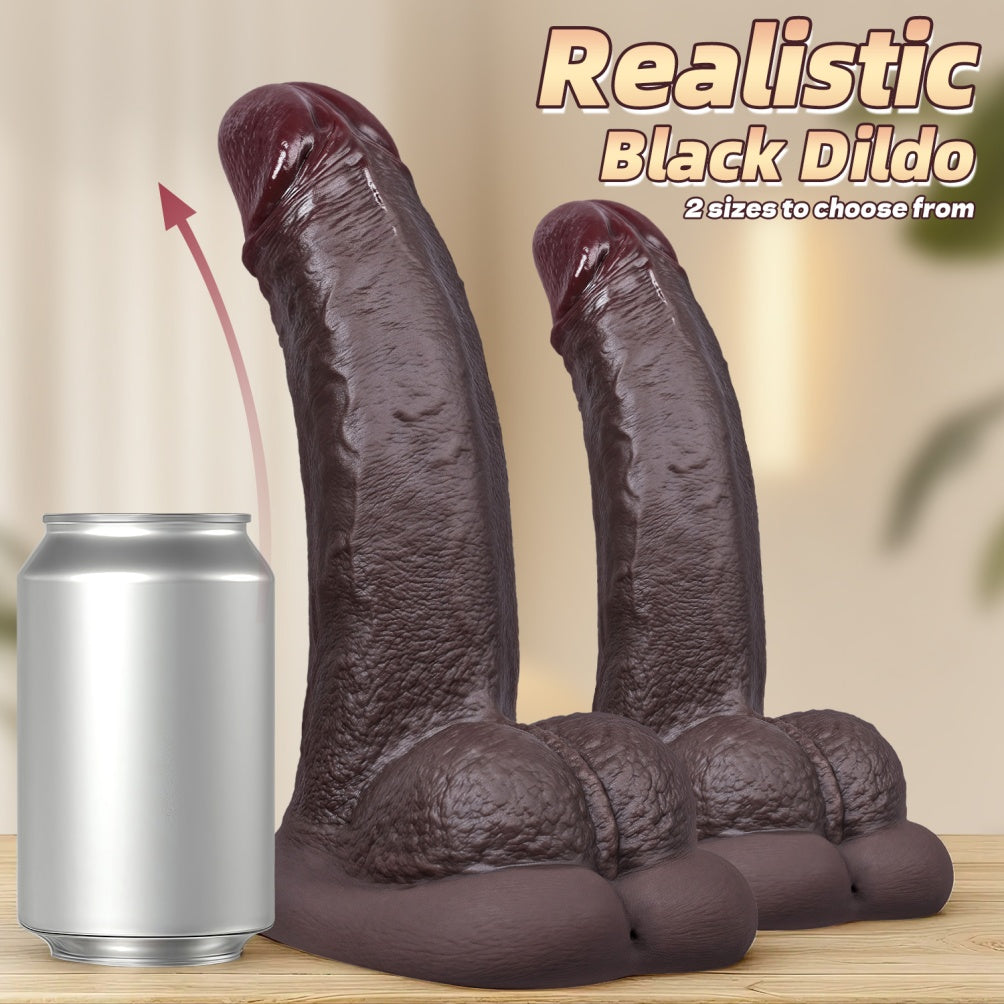 Domlust Giant Silicone Dildo with Scrotum Base – Platinum-Cured, G-Spot & Anal Fetish Toy