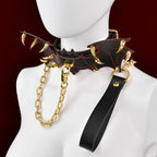 Fantasy Bat-shaped Leather BDSM Collar - Master-Slave Training Strap-on Bondage Toys