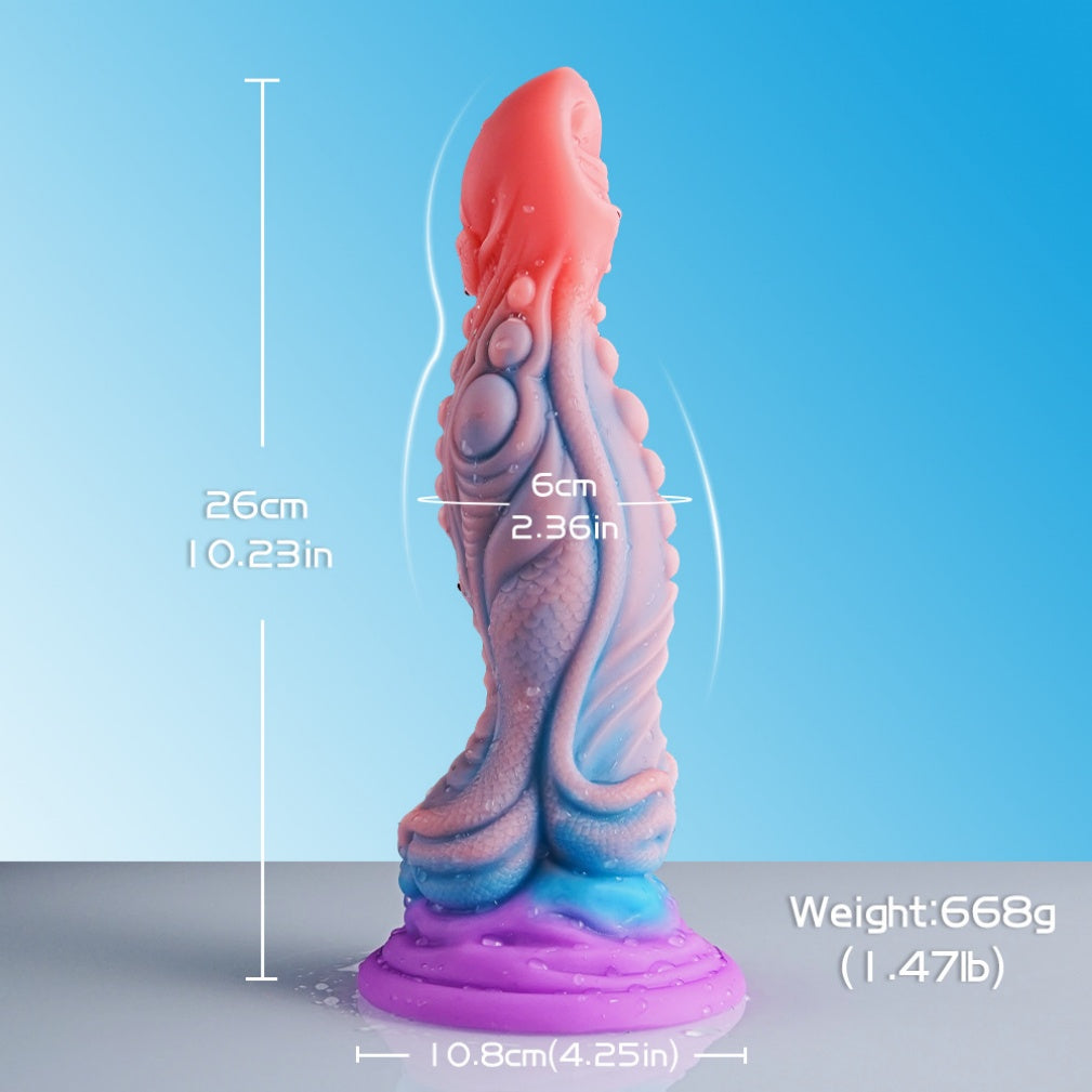 Dragon Scale Dildo – Platinum Silicone Alien Dragon Fantasy Toy with Suction Cup | Domlust