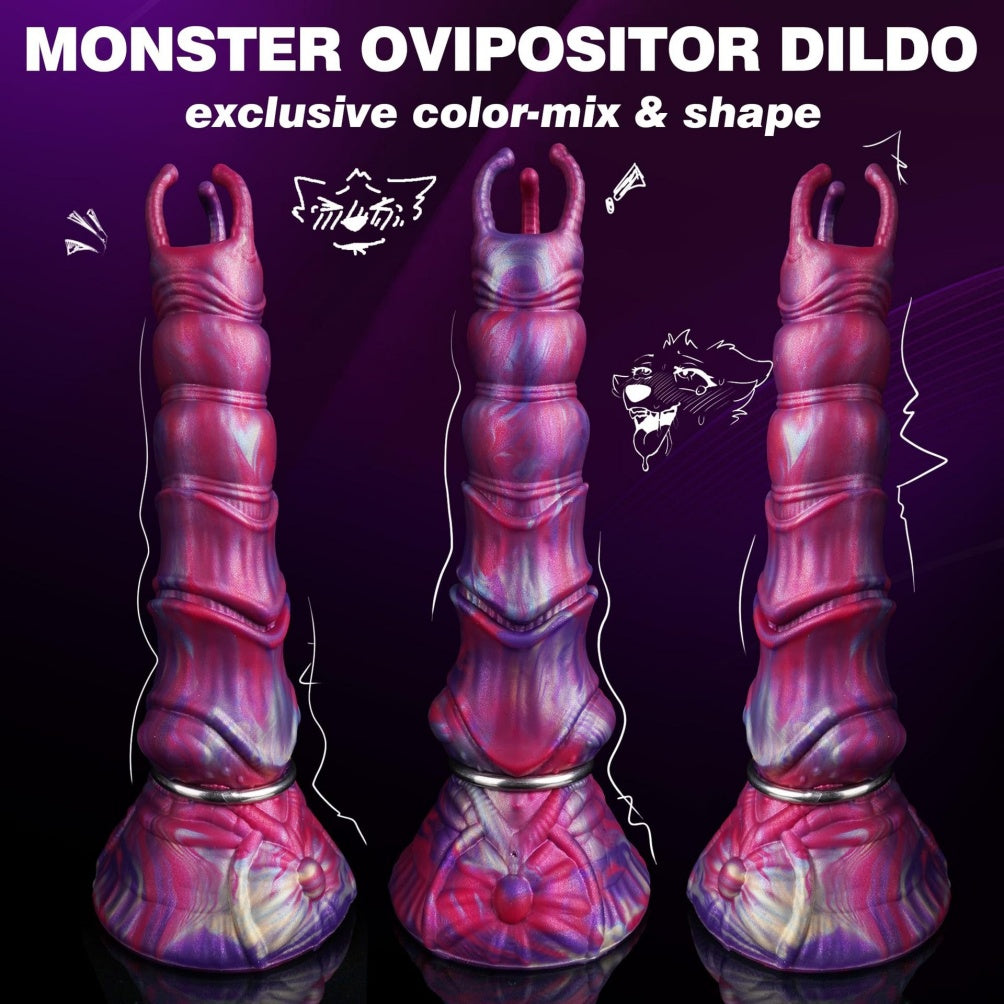 Platinum Silicone Ovipositor Dildo – Monster Egg-Laying Fetish Toy with Suction Cup | Domlust