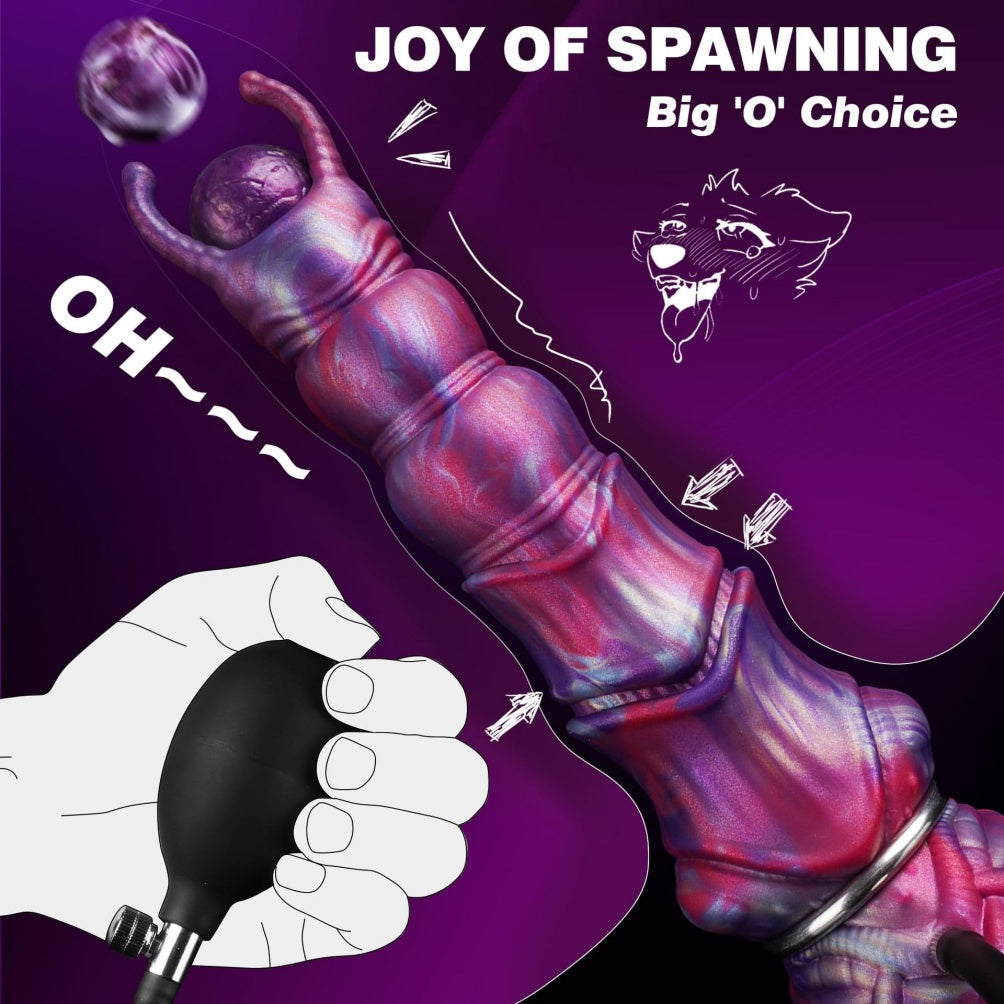 Platinum Silicone Ovipositor Dildo – Monster Egg-Laying Fetish Toy with Suction Cup | Domlust