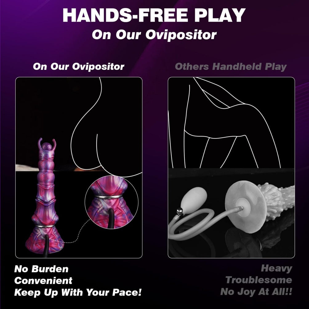 Platinum Silicone Ovipositor Dildo – Monster Egg-Laying Fetish Toy with Suction Cup | Domlust