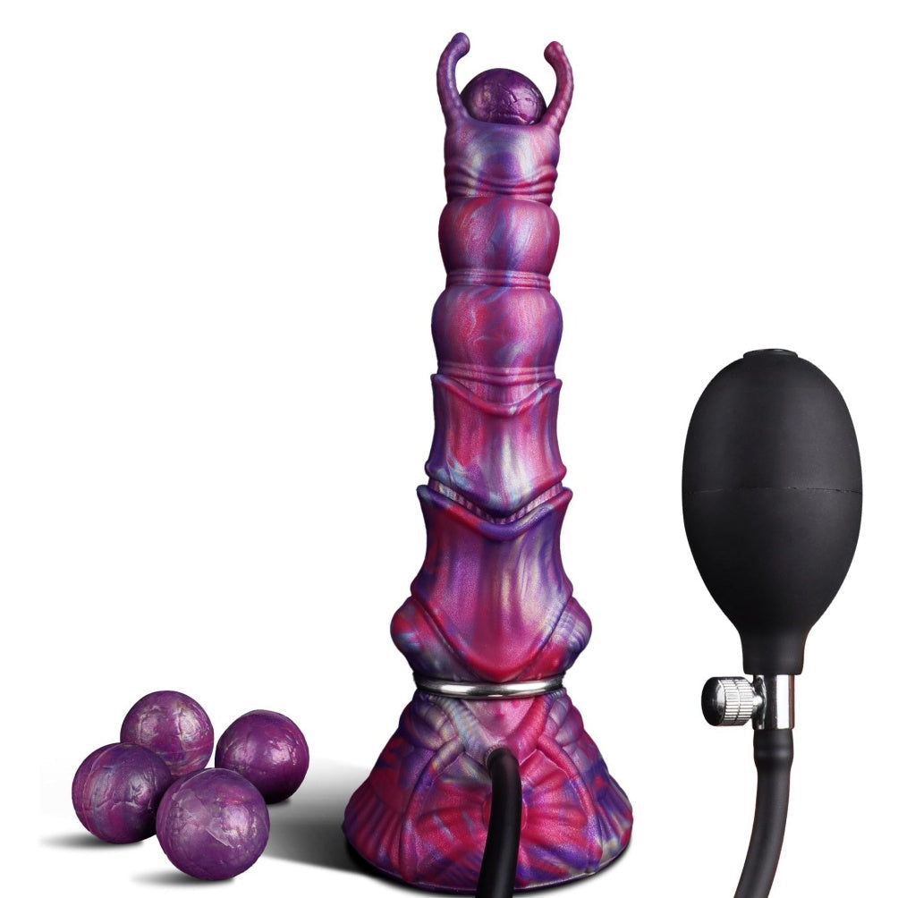 Platinum Silicone Ovipositor Dildo – Monster Egg-Laying Fetish Toy with Suction Cup | Domlust