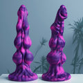 Domlust Knotted Dildo – Platinum Silicone Triple Knot Fantasy Dildo with Suction Cup | G-Spot & Anal Expansion