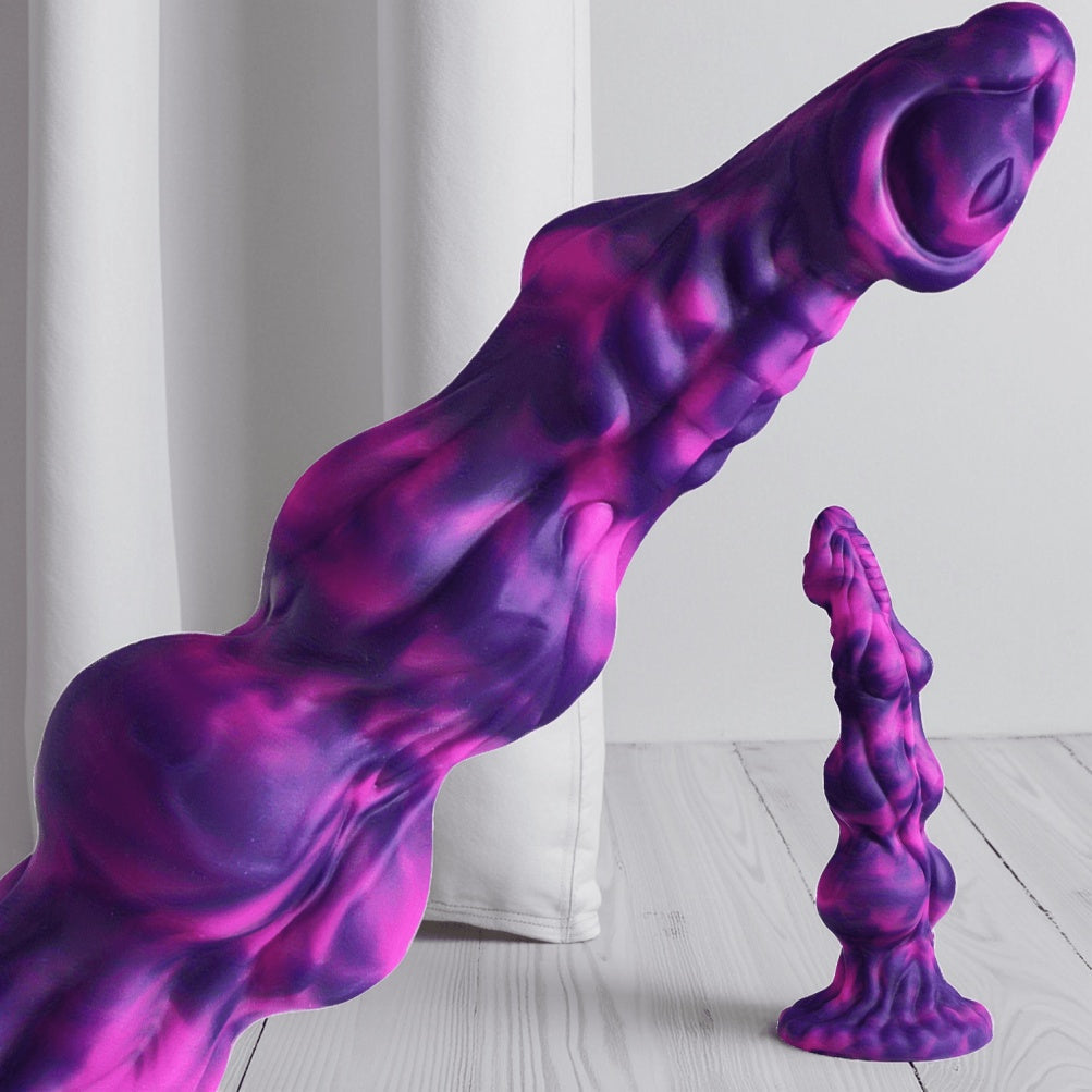 Domlust Knotted Dildo – Platinum Silicone Triple Knot Fantasy Dildo with Suction Cup | G-Spot & Anal Expansion