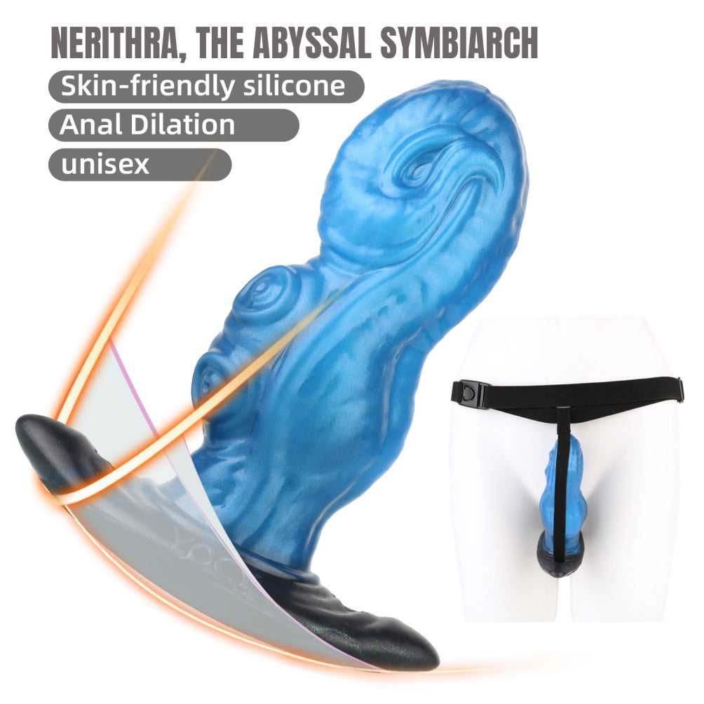 Strap-on Octopus Dildo Tail Butt Plug – Silicone Anchor Base Alien Sex Toys for Women