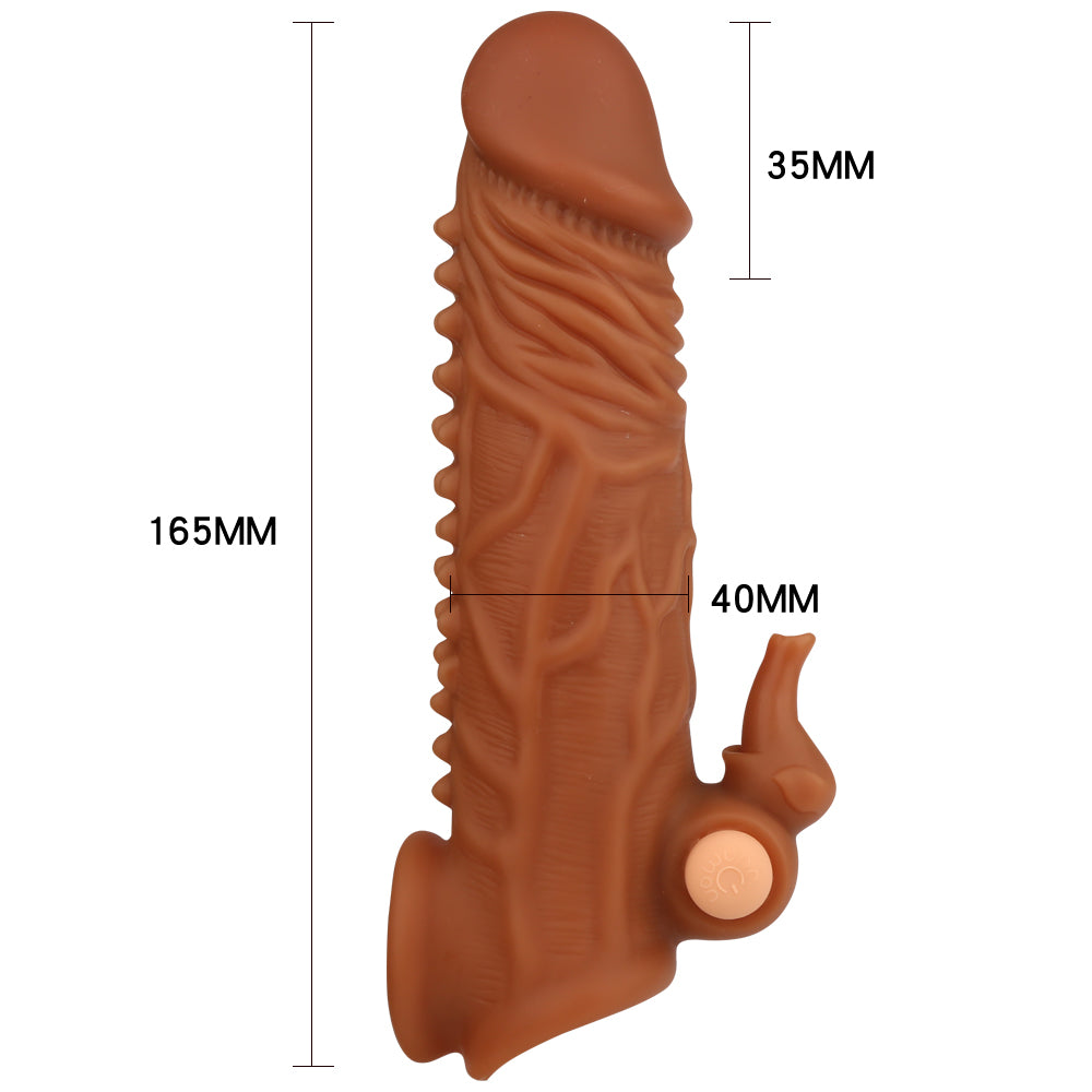 Vibrating Bullet Penis Sleeve Male Sex Toys - Fantasy Knotted Rabbit Clit Stimulator Couple Fun