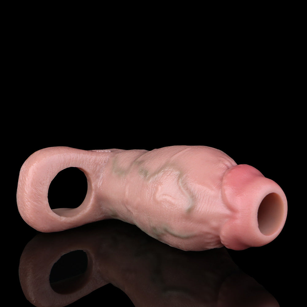 Big Glans Realistic Penis Sleeve Sex Toys for Men - Soft Silicone Cock Condom Extender