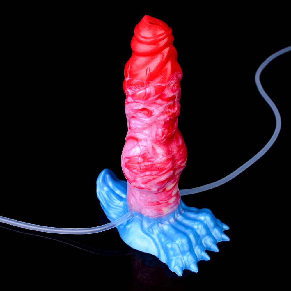 Squirting Inflatable Monster Dildo - Big Knotted Anal Prostate Milking Sex Toys for Women