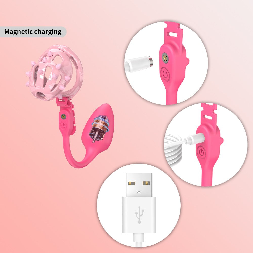 Vibrating Anal Plug for Chastity Cage – Adjustable Strap Prostate Massager with 10 Modes (Remote Control, Silicone)