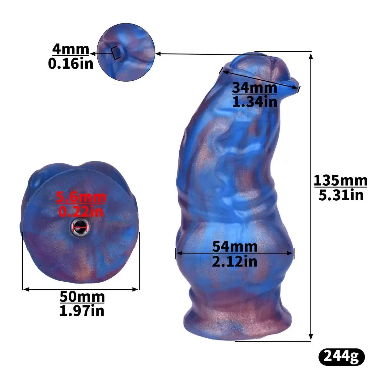 Fantasy Chastity Silicone Head – M6 Base Compatible Attachment