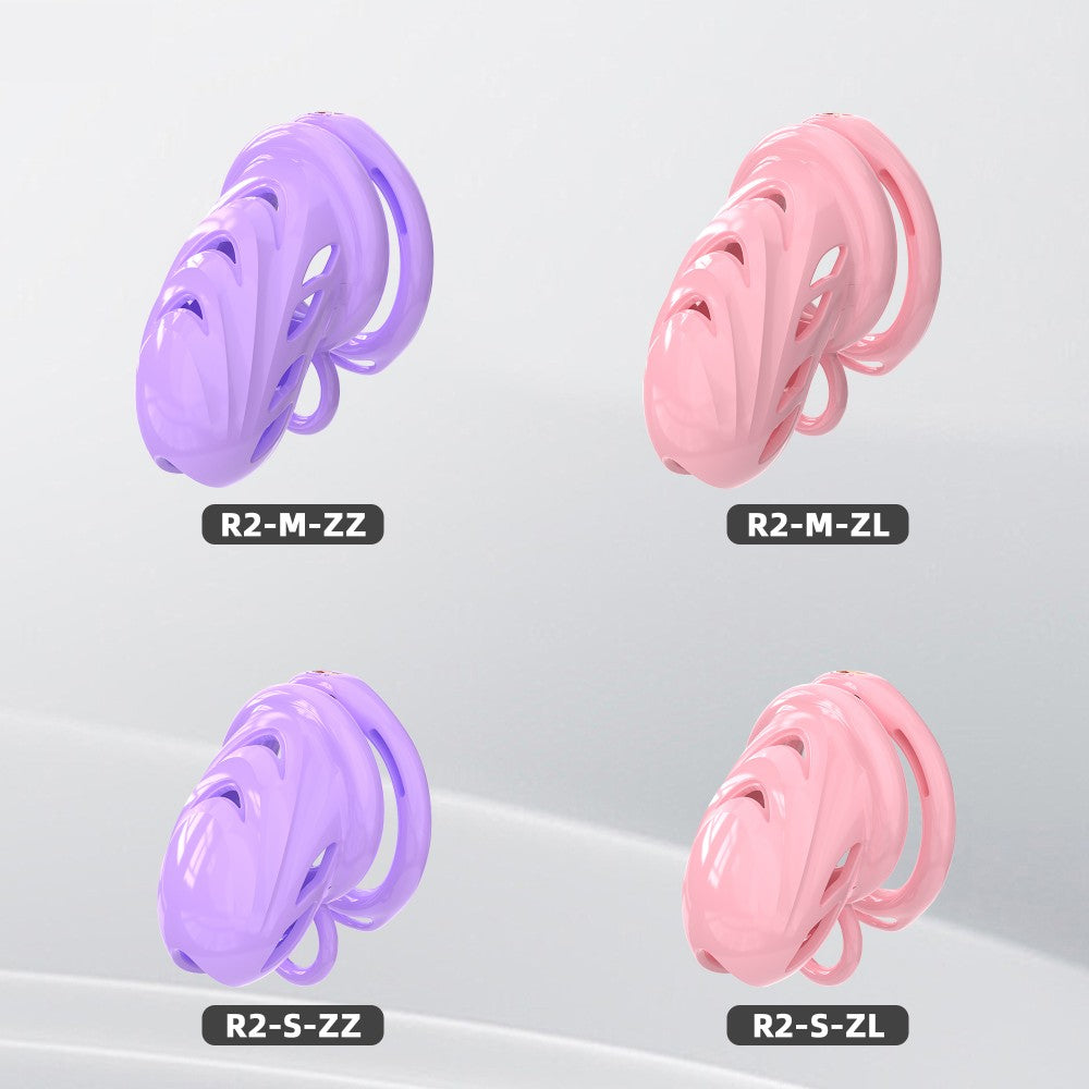 Male Chastity Cage with Soft Internal Stimulators – Breathable Waterproof Adjustable Device with 6 Ring Sizes & Discreet Lock (S/M)