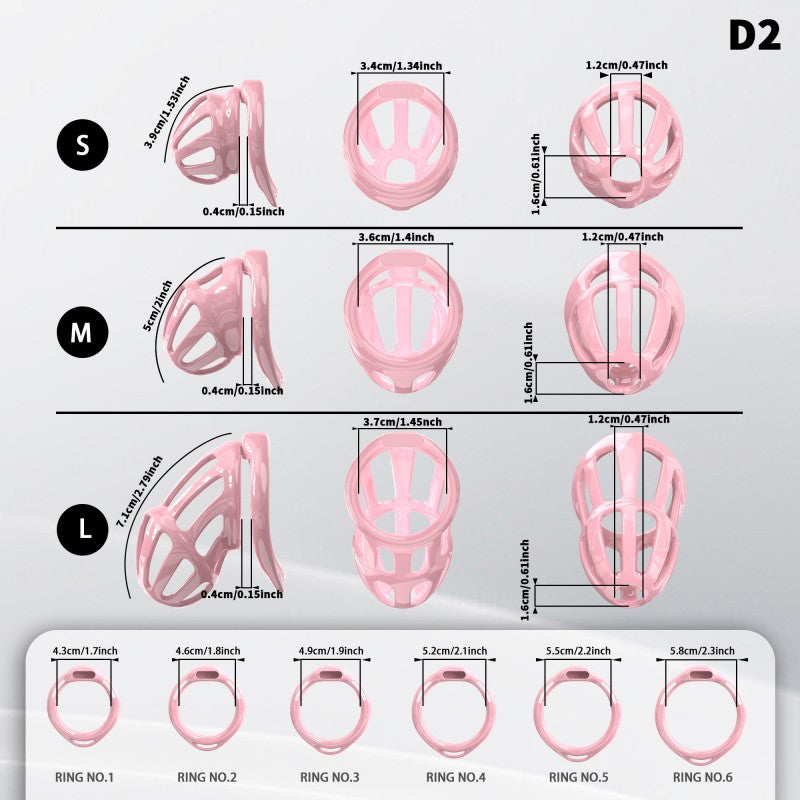 Hollow Design Chastity Cage | Adjustable Ring Locking Device with Harness Strap (D2)