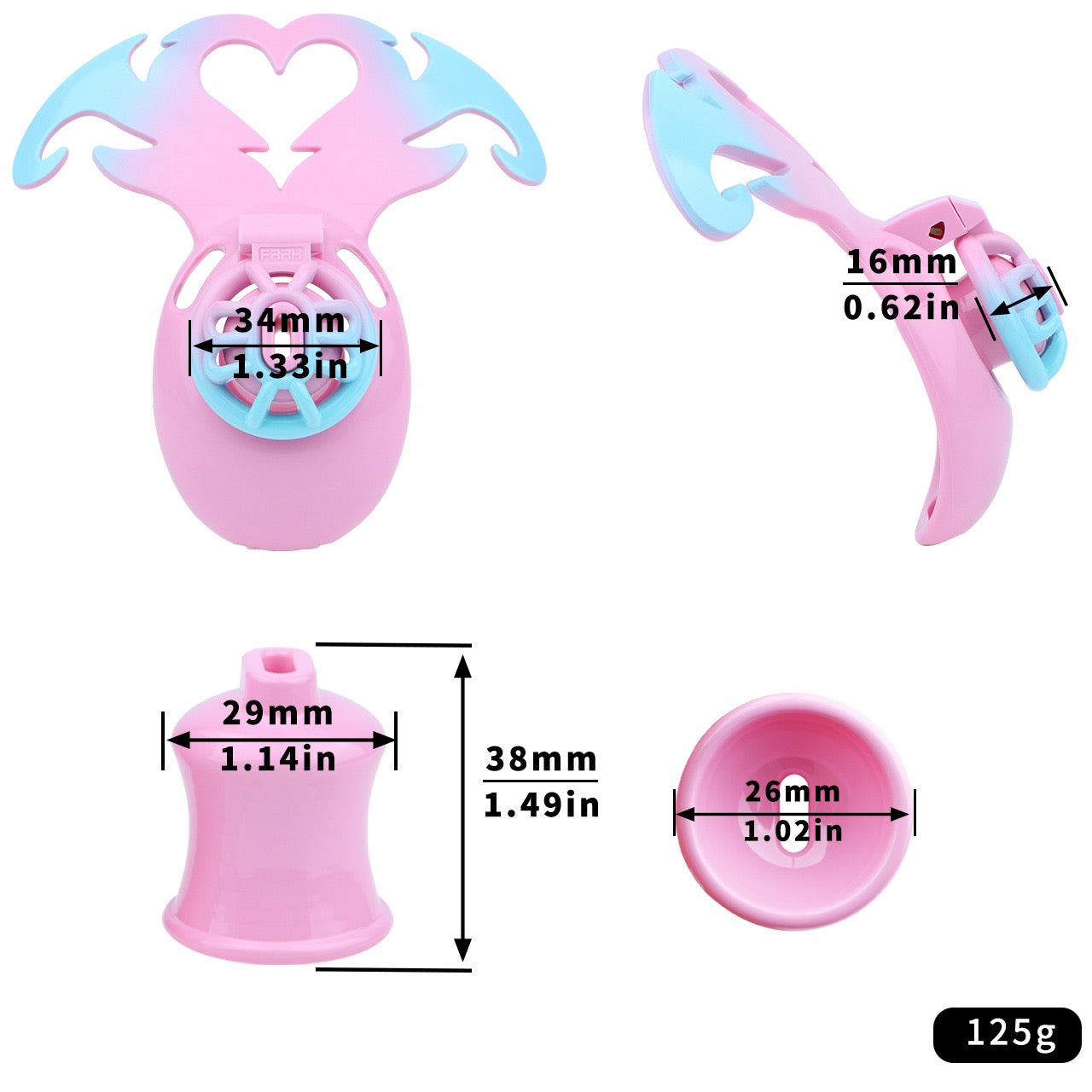 Chastity Cage Replacement Kit – Rings, Base Plate & Heart Key | Compatible Accessories Set