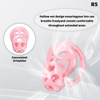 Heart-Shaped Hollow Silicone Chastity Cage | Male S/M 6 Rings, Key Lock (R5)