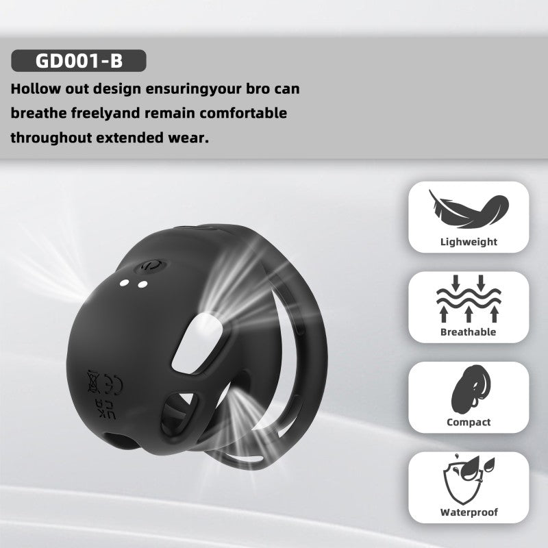 Electric Silicone Chastity Cage with Remote Control, Vibrating Plug & Harness