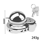 Metal Cock Chastity Cage with Invisible Button Lock –6-Size Adjustable Flat-Style Chastity Device for Men