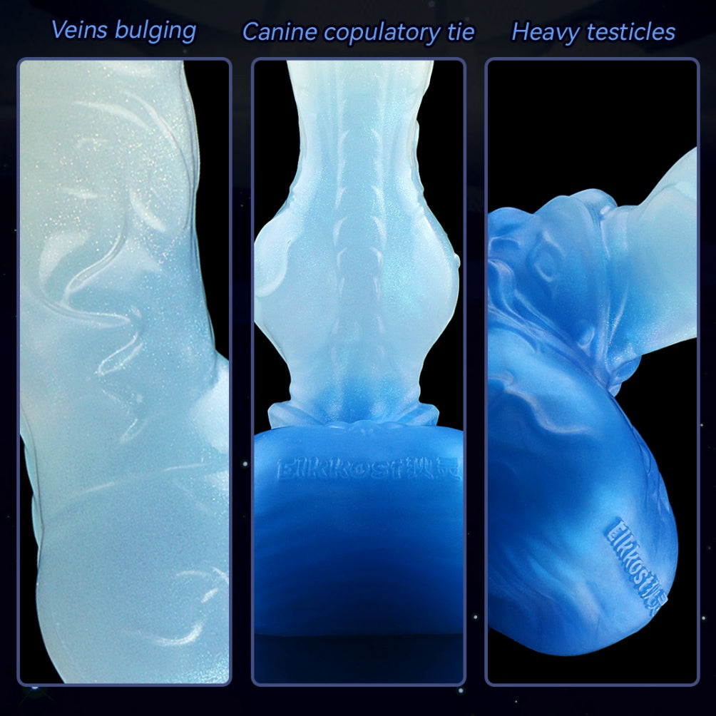 Monster Dog Knot Dildo | Glazed Translucent Silicone | S–XL | Domlust Luminous Fantasy