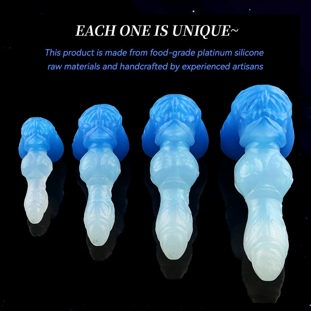 Monster Dog Knot Dildo | Glazed Translucent Silicone | S–XL | Domlust Luminous Fantasy