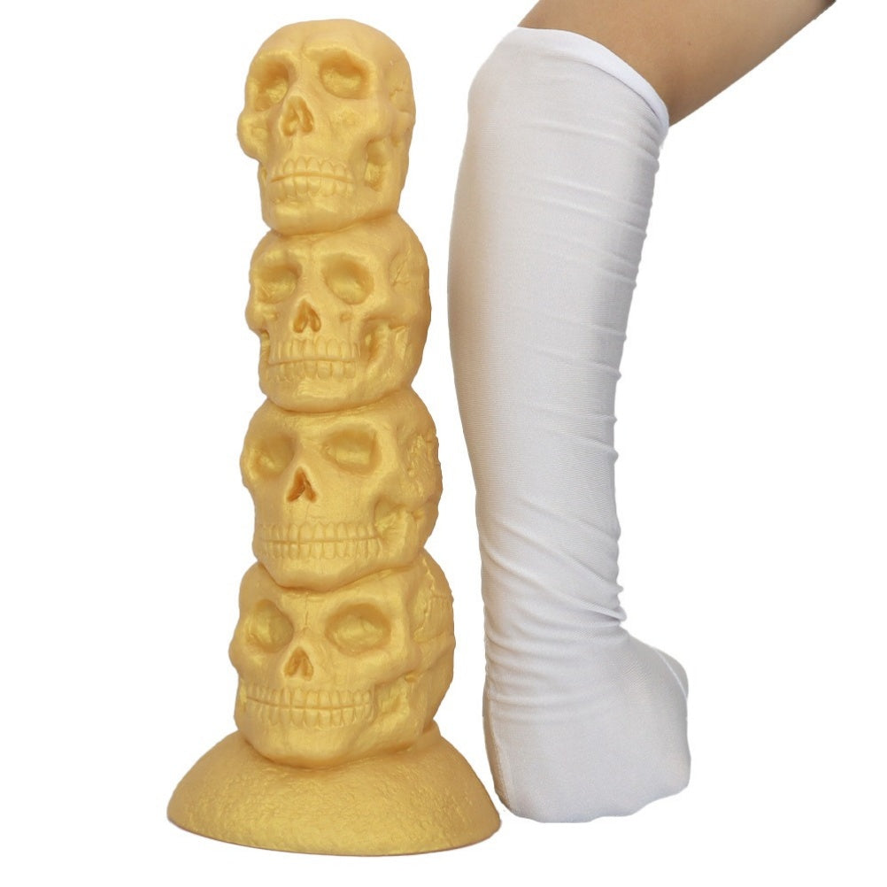 Domlust Skull Stacked Fist Dildo | 4-Skull Anal Beads Giant Silicone Toy for Extreme Stretch