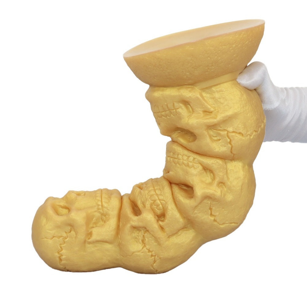 Domlust Skull Stacked Fist Dildo | 4-Skull Anal Beads Giant Silicone Toy for Extreme Stretch