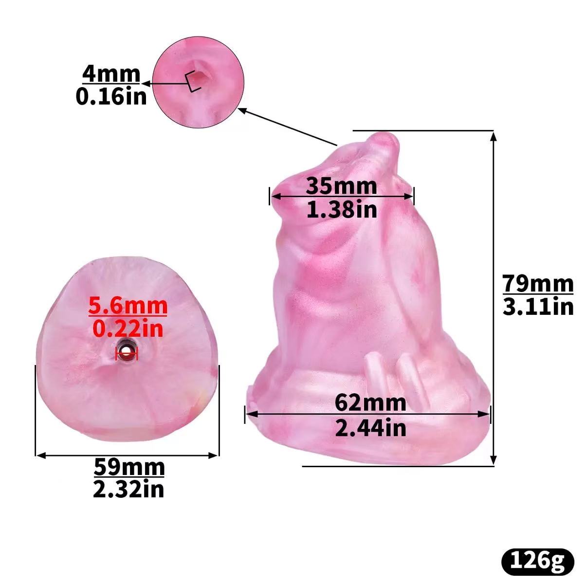Fantasy Chastity Silicone Head – M6 Base Compatible Attachment