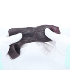 Realistic Black Silicone Wearable Penis Sleeve – Girth Enhancing Cock Extender for Erection Support & Delay