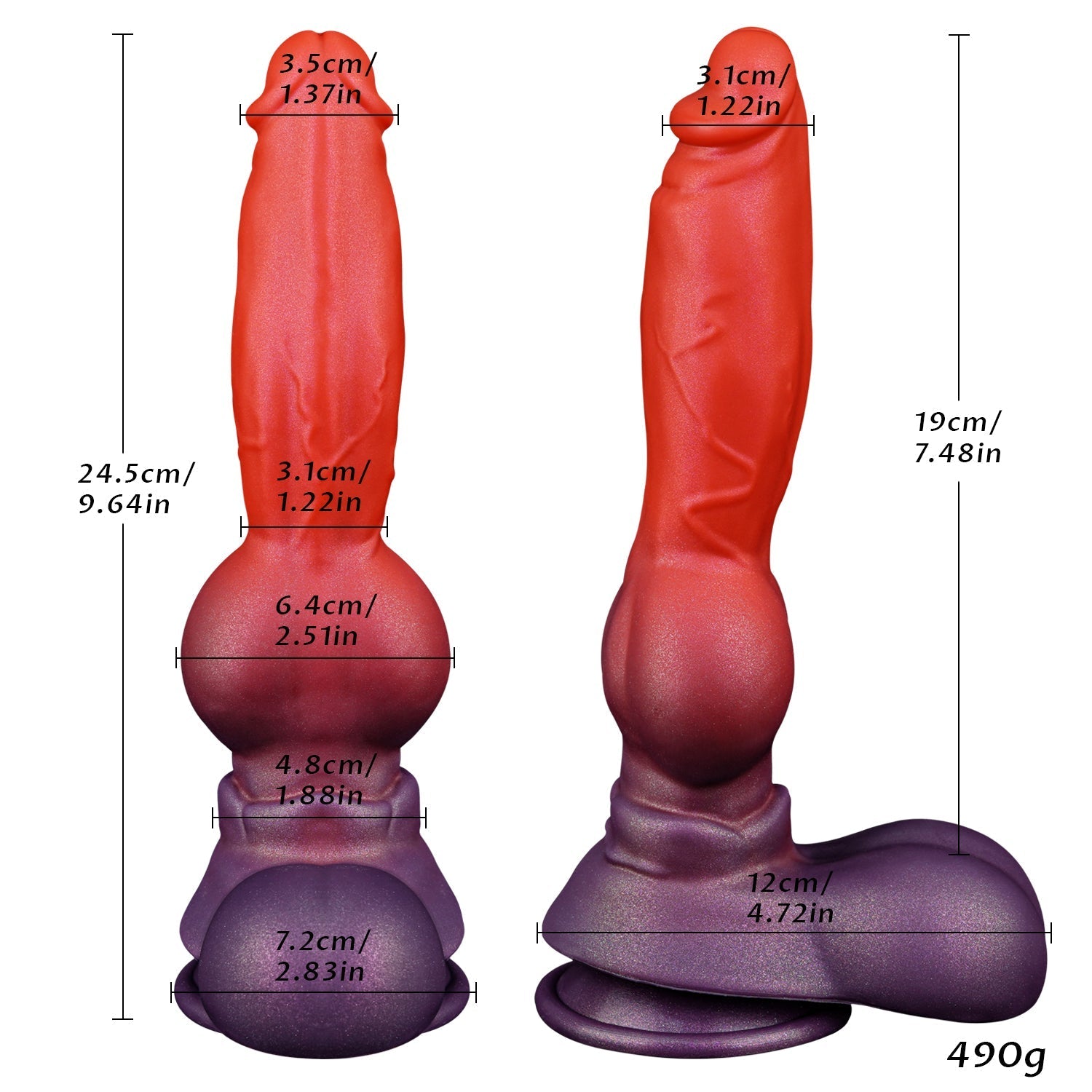 9.64 Inch Dual-Color Realistic Dildo with Suction Cup - Tarisss Sex Toy Store